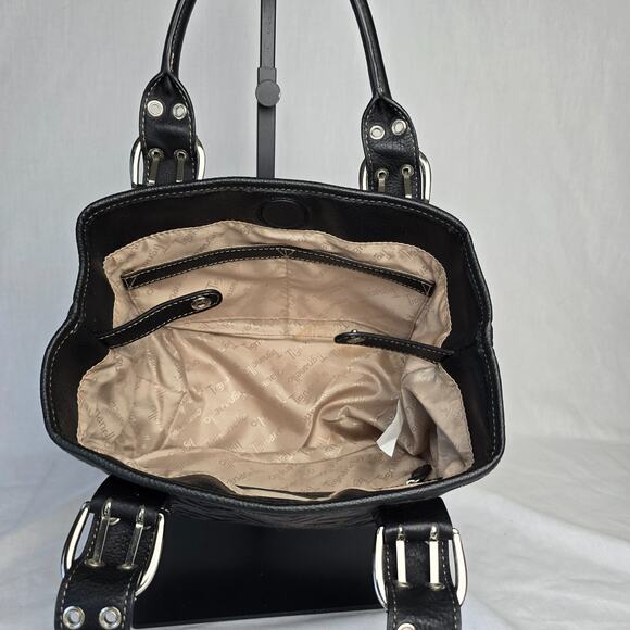 Tignanello Monogram Satchel Bag Canvas & Leather - Picture 6 of 15